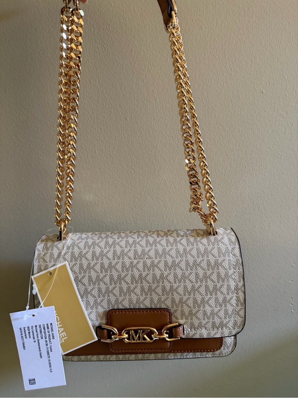 Michael Kors Jet Set Signature Logo Chain Shoulder Bag Cymka